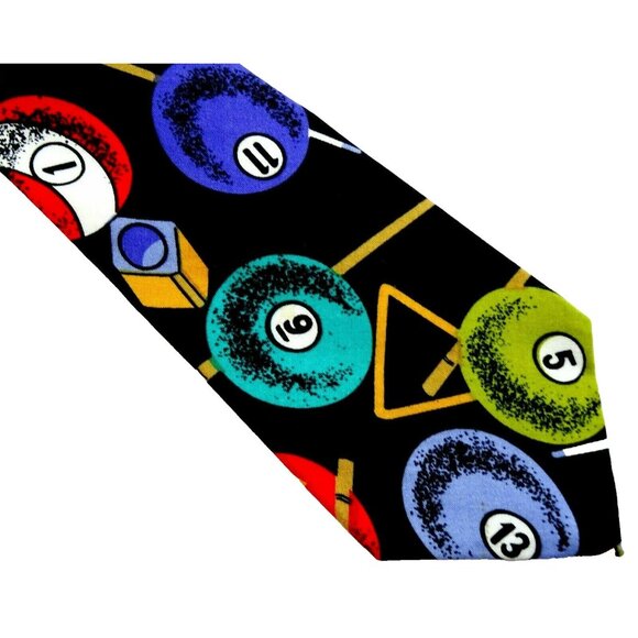 Billiards Tie Soft Cotton Pool Necktie Made in Canada - Picture 1 of 3